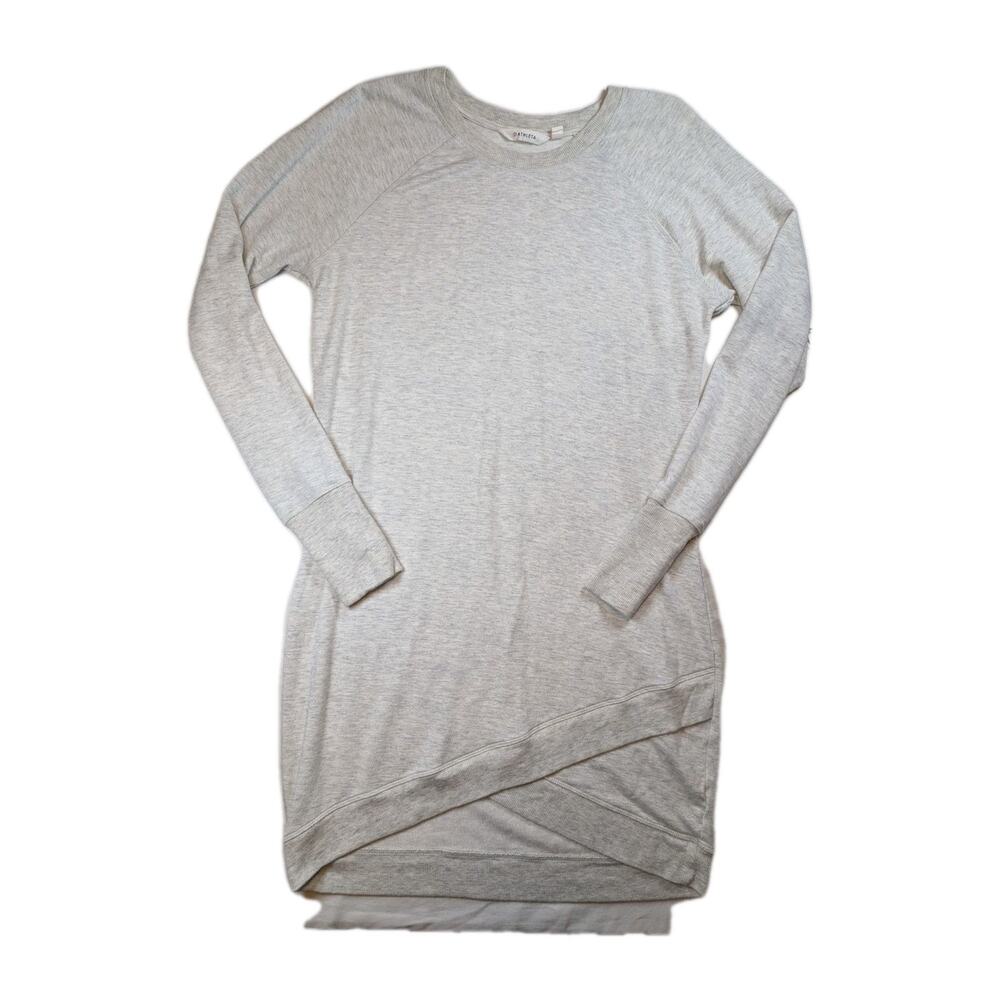 Athleta Sweatshirt Dress Gray Modal Thumbhole Asym Hem Cozy Soft Sz M